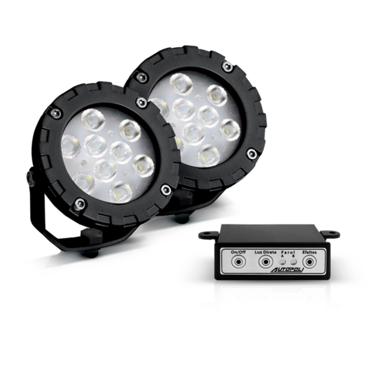 Faróis: Farol Power LED 9W - Kit